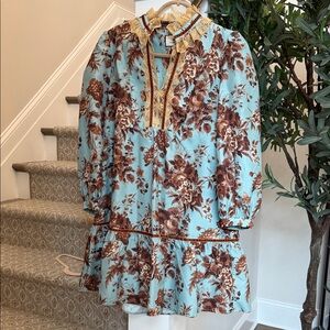 Tuckernuck Robin's Egg Floral Palmerston Dress 
Sz M